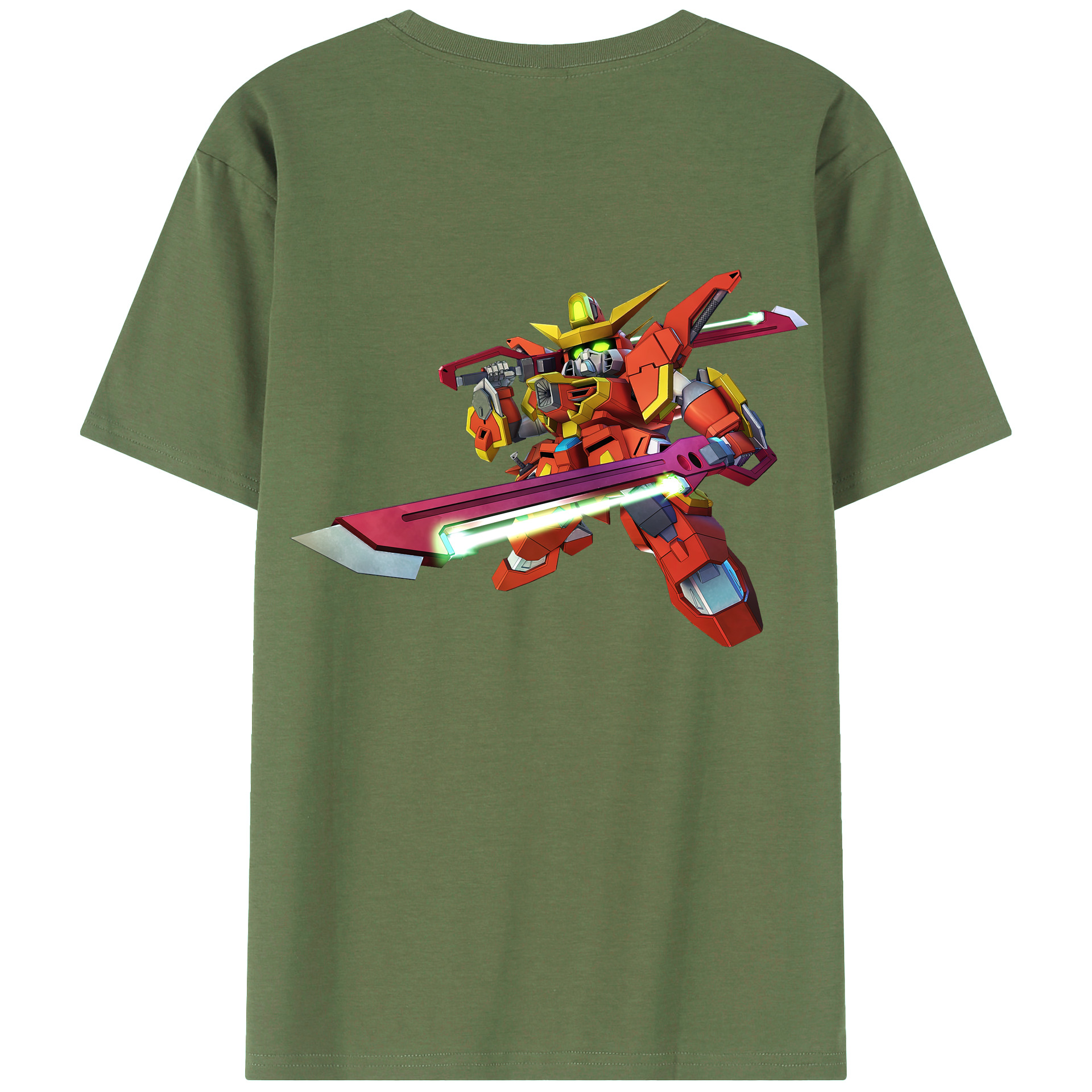 （画像用） 機動戦士ガンダム Mobile Suit Gundam 綿100％ メンズ半袖Tシャツ（バックプリント） 通気性